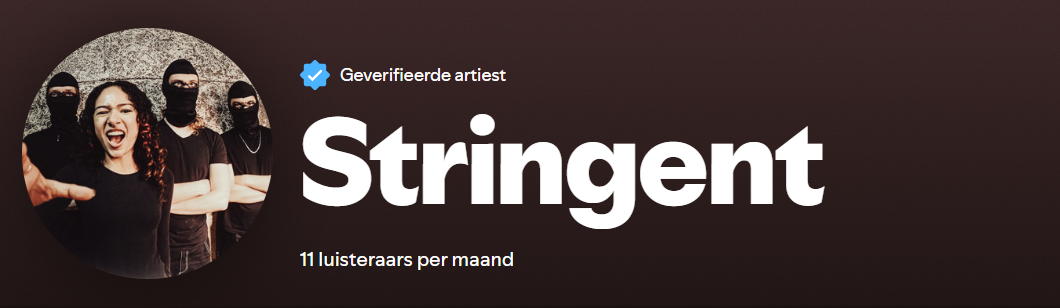 spotify profile of the band Stringent.